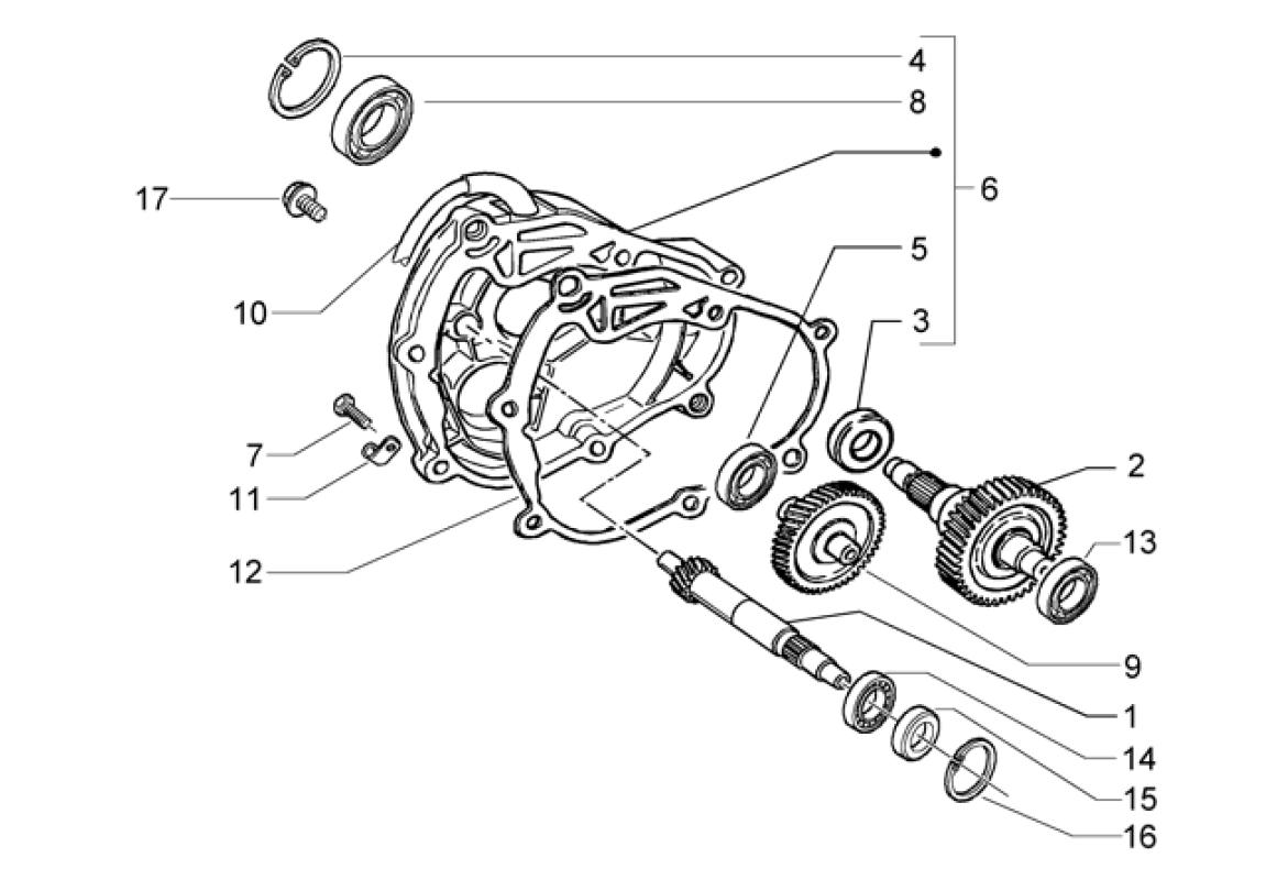 Exploded view Wheel drive shaft assy