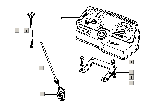 Exploded view Tachometer - Tachowelle