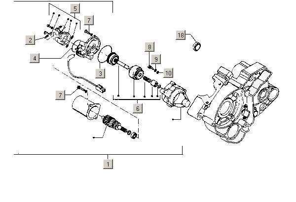 Exploded view Startmotor (Denso)