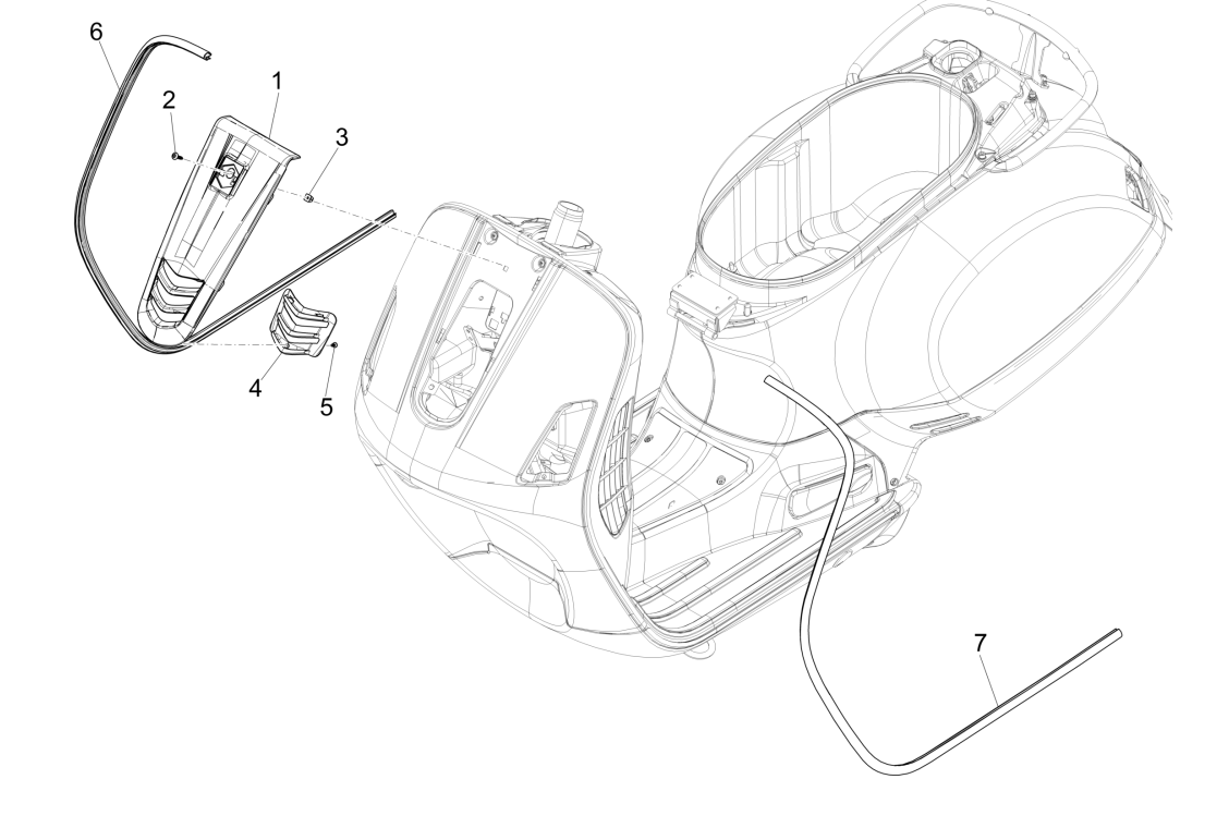 Exploded view Body cover front
