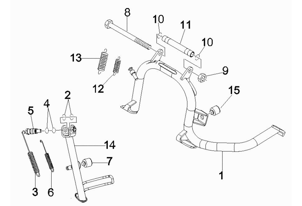 Exploded view Middenstandaard 