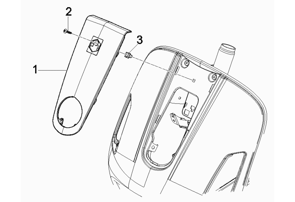 Exploded view Front shield- Horn Cover