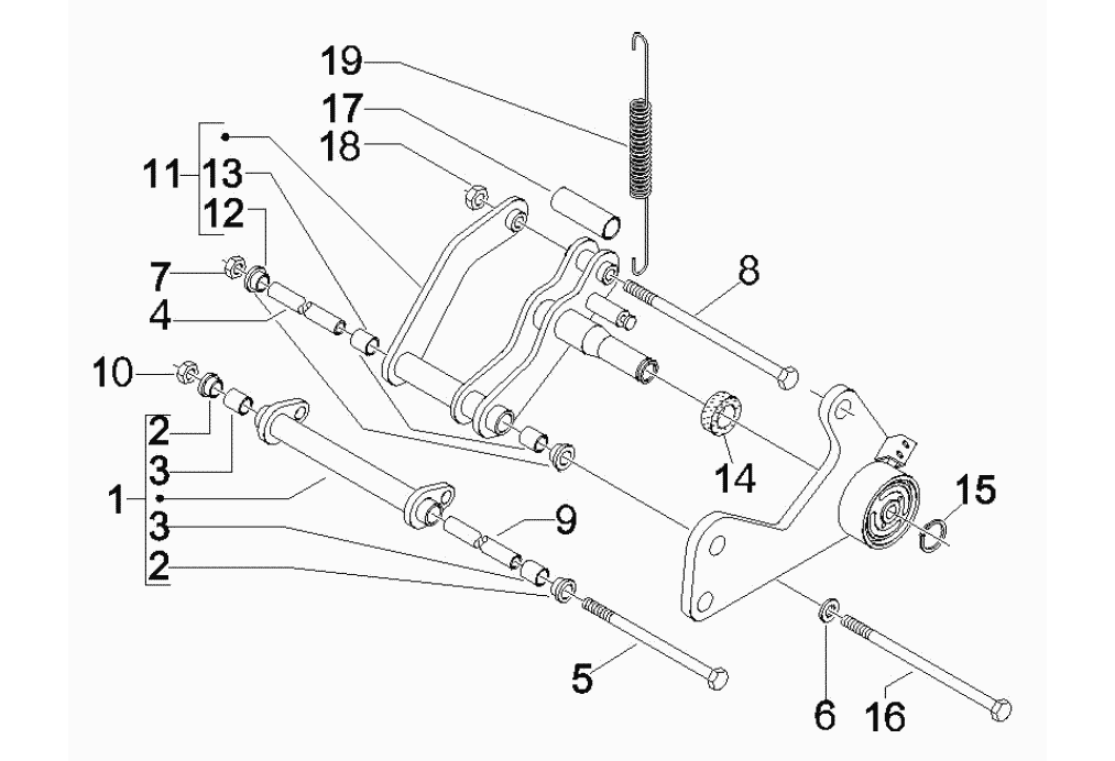 Exploded view Swingarm