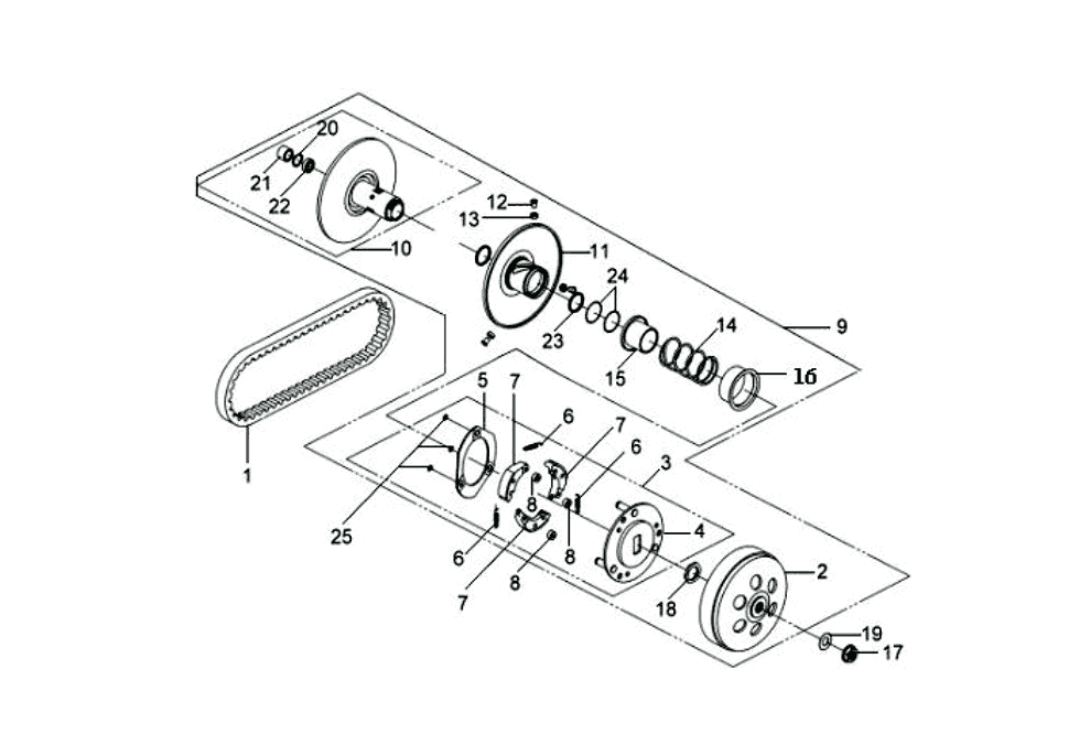 Exploded view Frizione