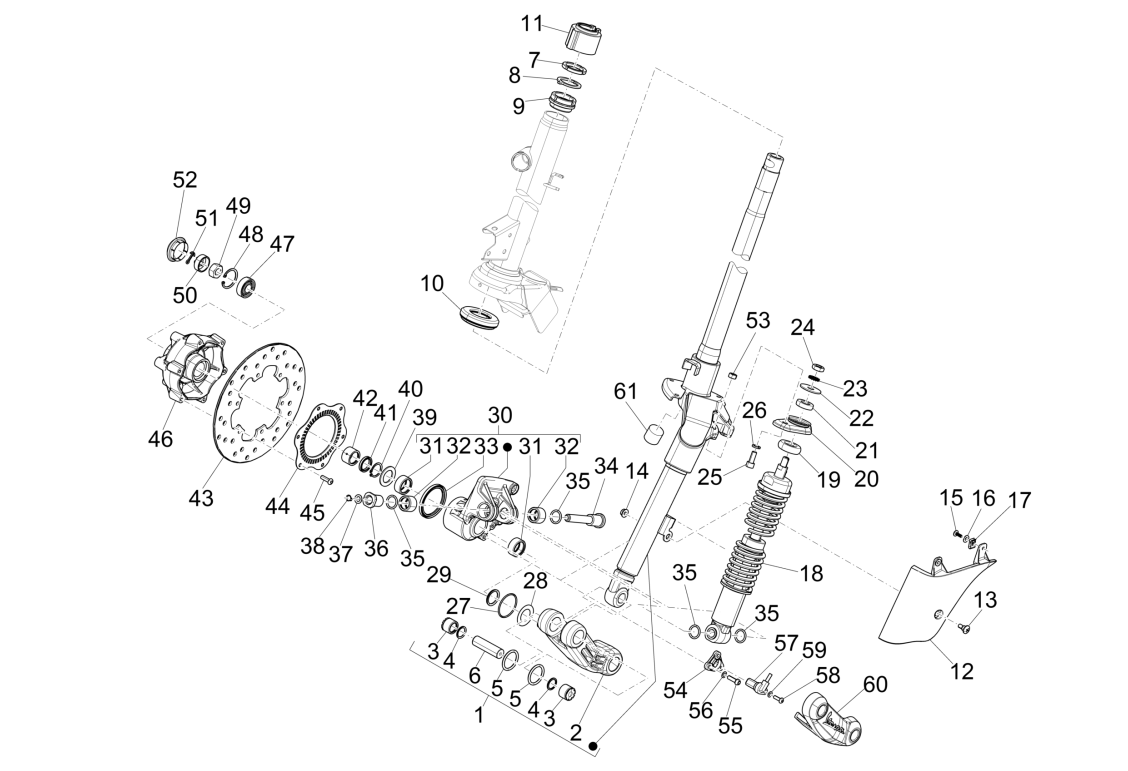 Exploded view Steuerrohr