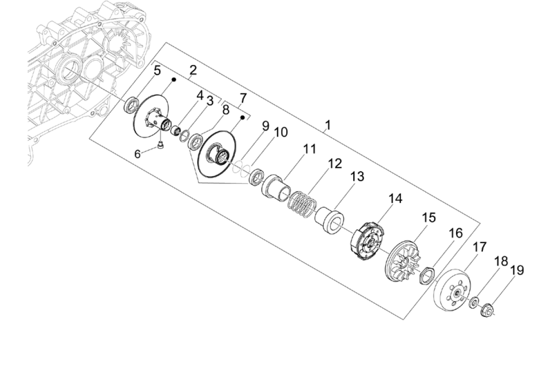 Exploded view Driven pulley