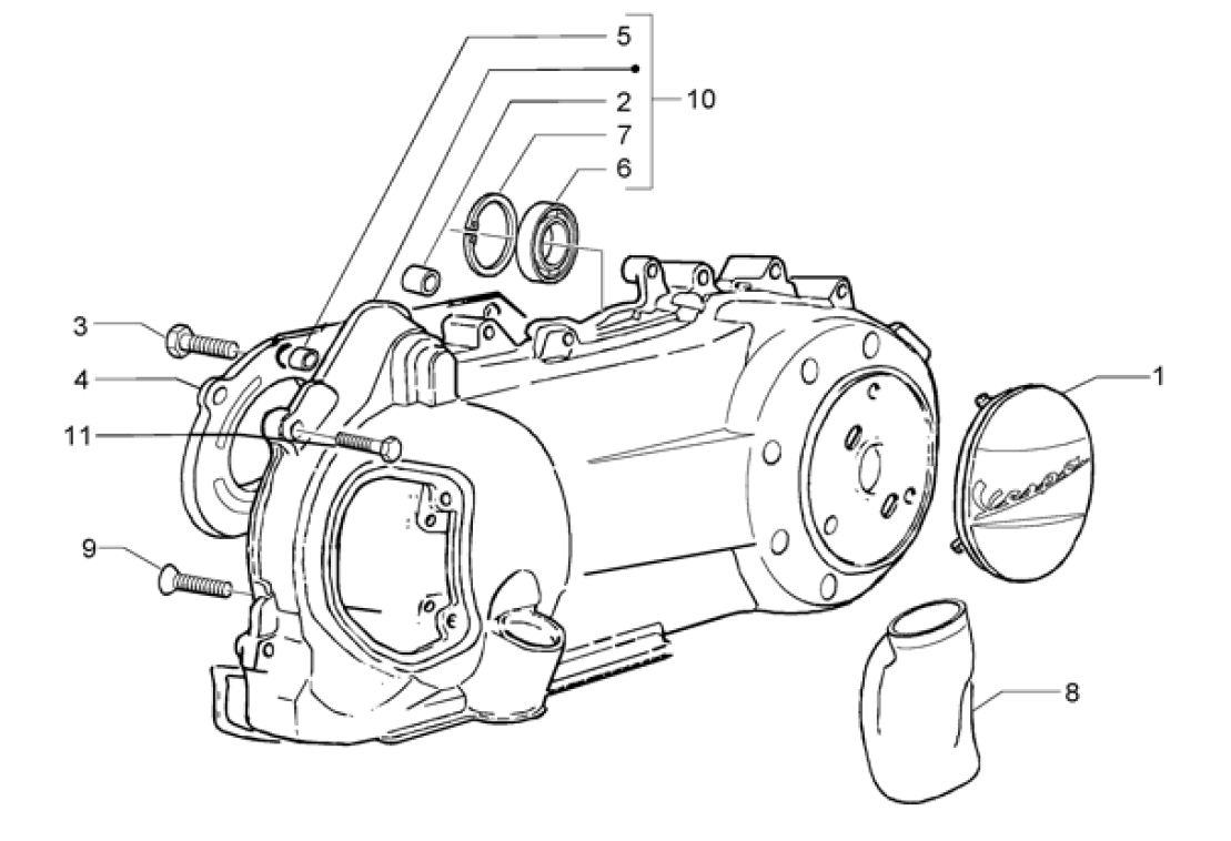 Exploded view Variator cover