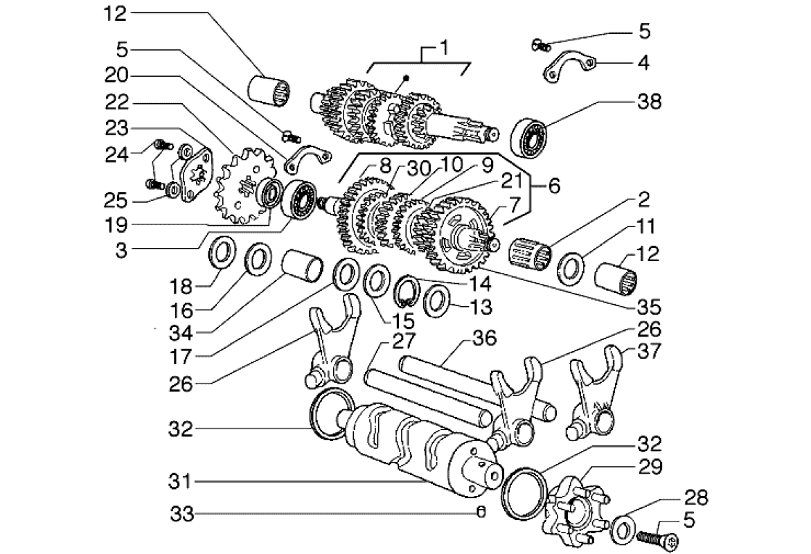 Exploded view Gear group