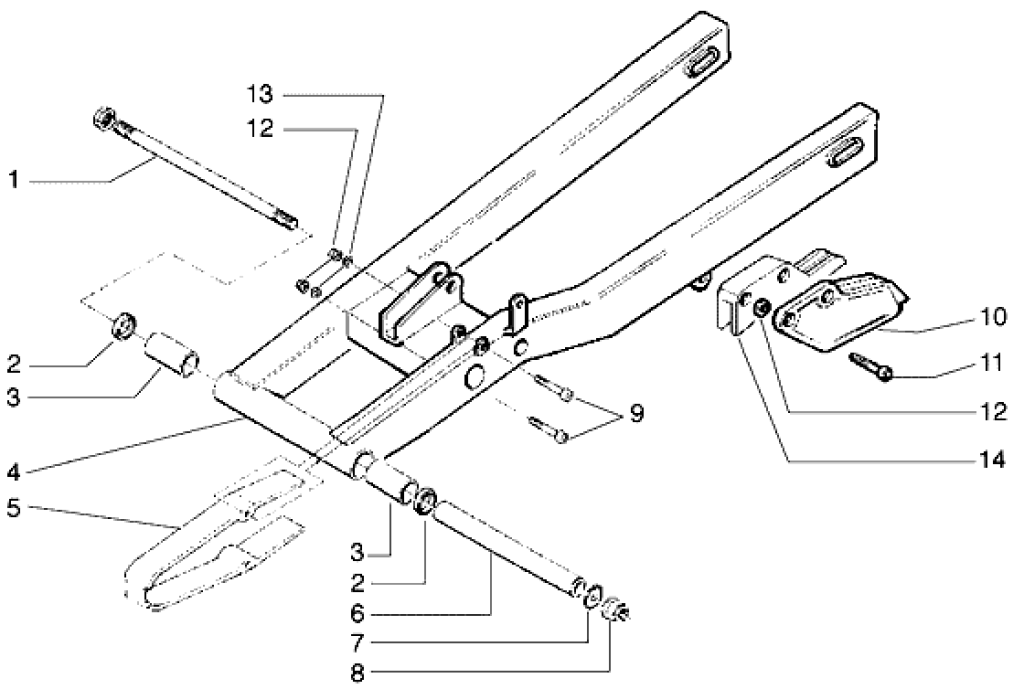 Exploded view Swing arm - Kette