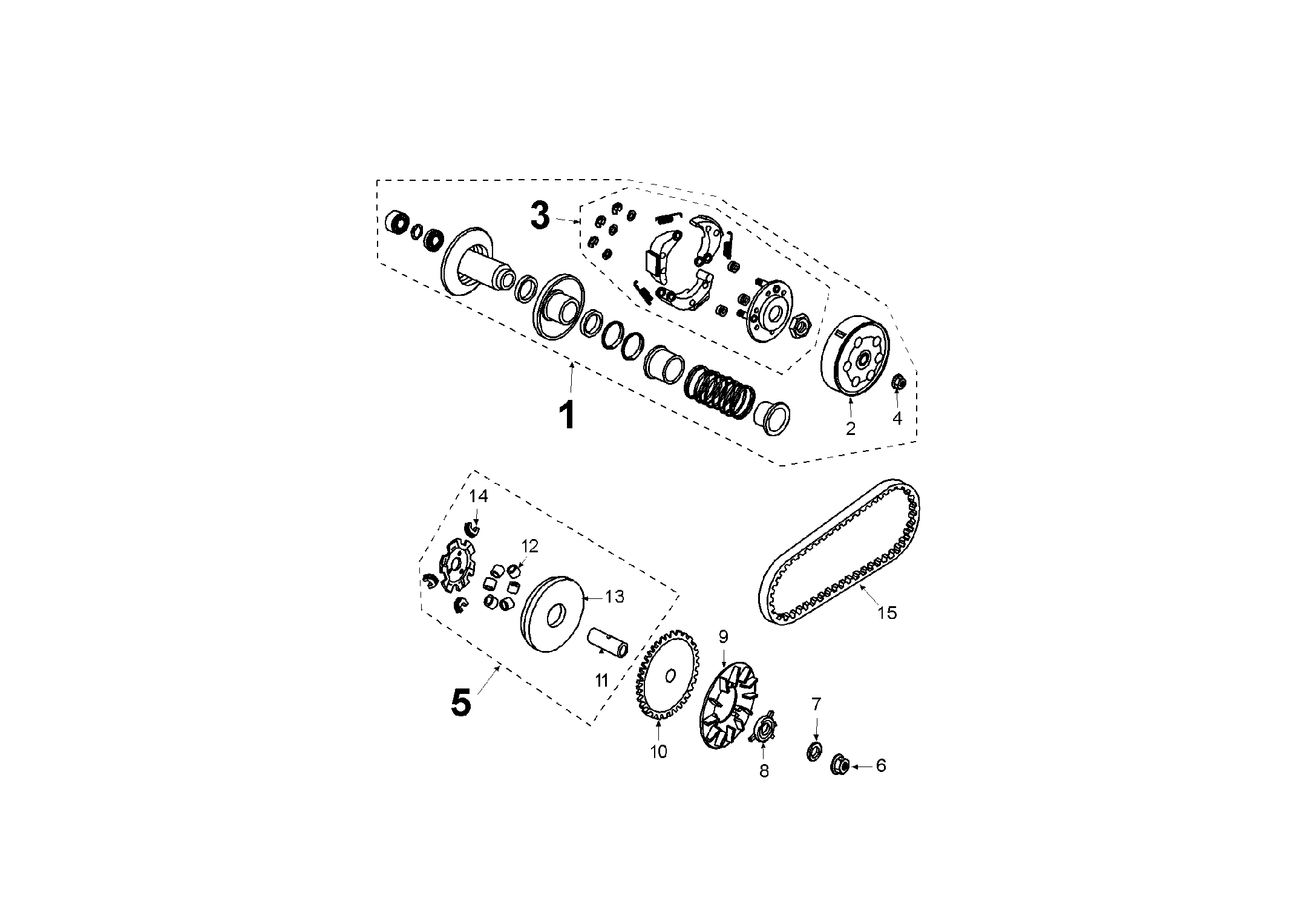 Exploded view Drive shaft - Final shaft