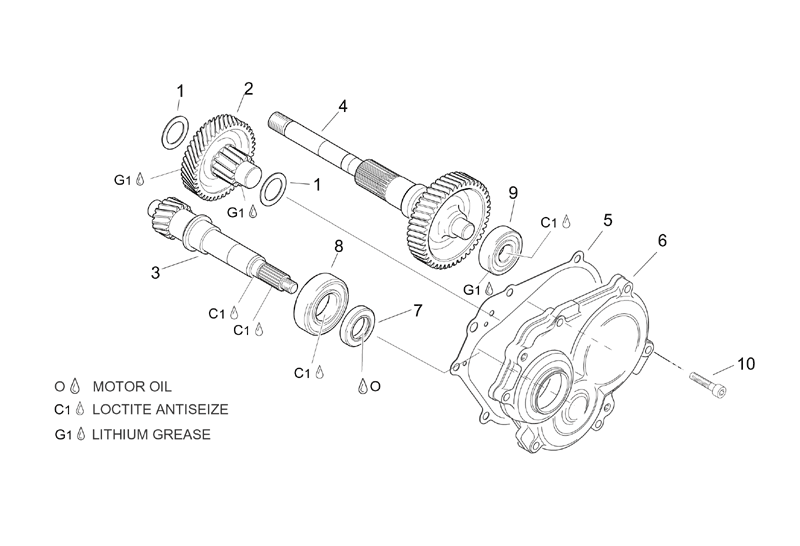Exploded view Transmission primaire - Transmission secondaire