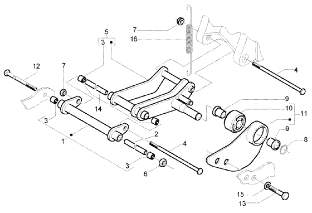 Exploded view Schwingarm 