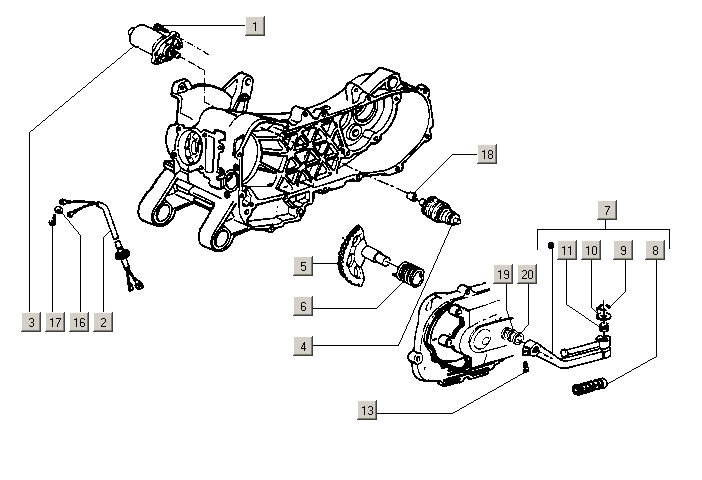 Exploded view Startmotor 