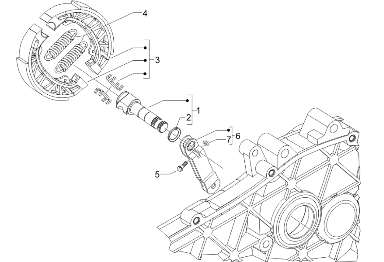 Exploded view Brake shoe rear 