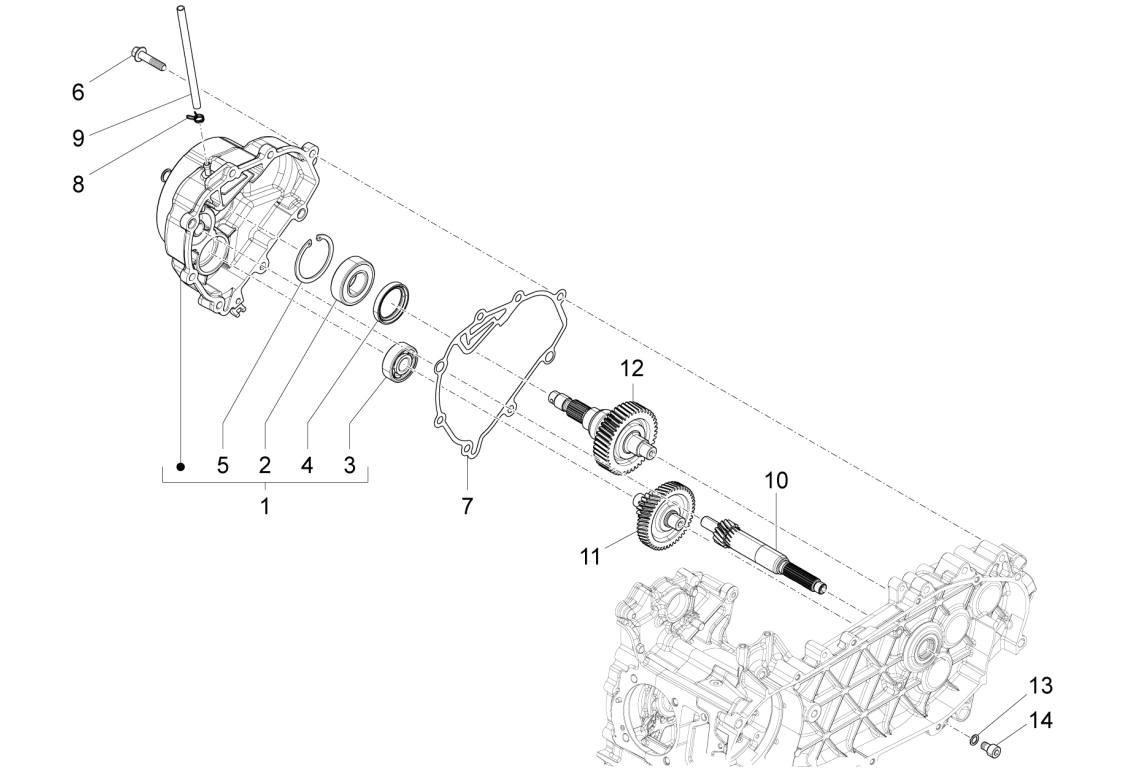 Exploded view Wheel drive shaft assy