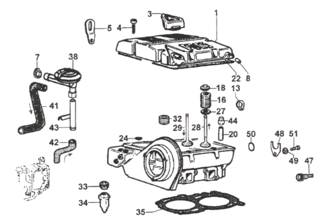 Exploded view Zylinderkopf