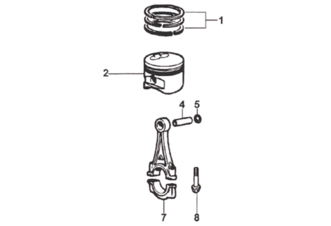 Exploded view Piston