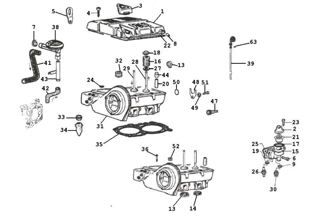 Exploded view Zylinderkopf