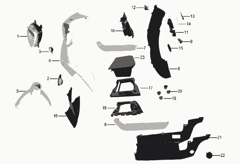 Exploded view Front Parts/Footplate