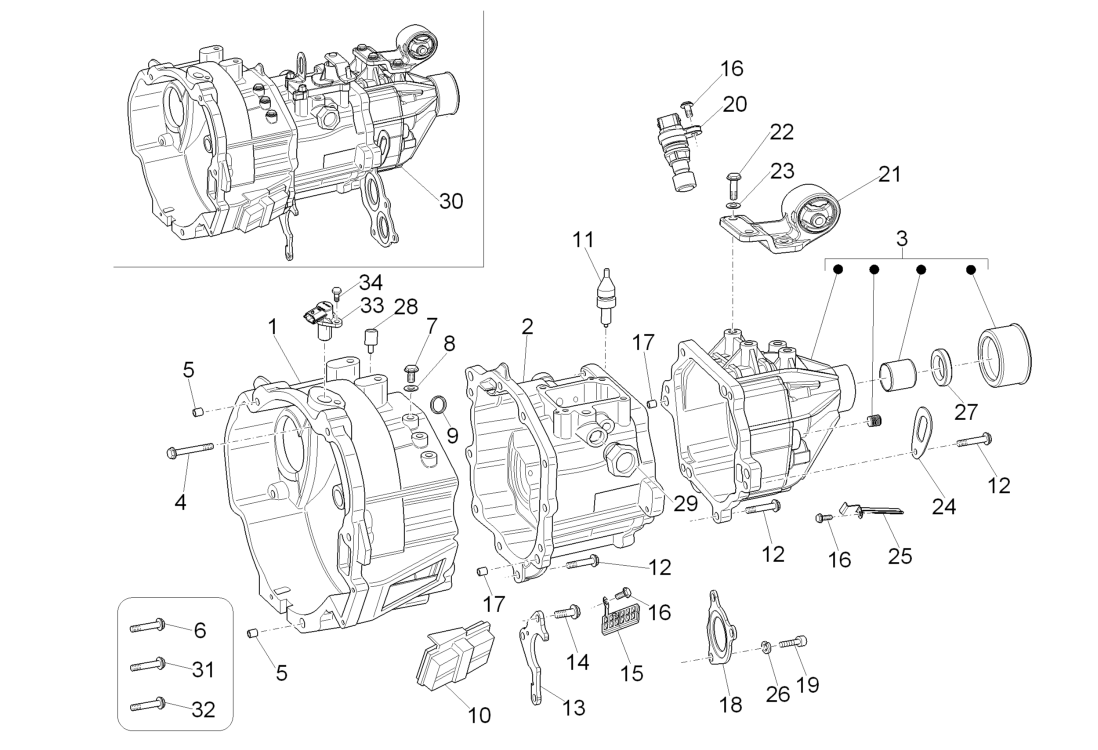 Exploded view Getriebe