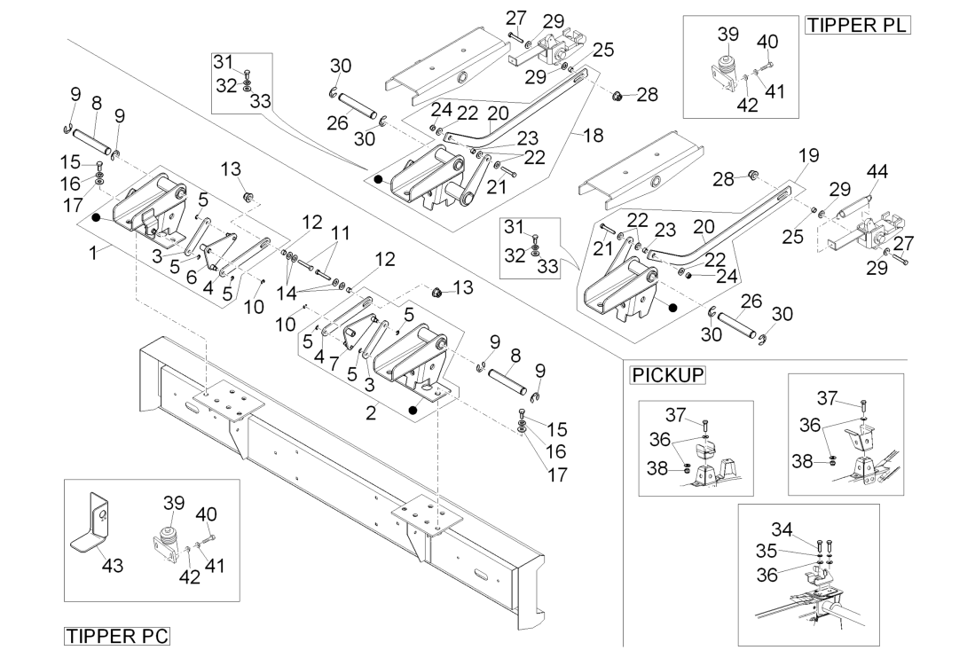 Exploded view Loading Box Components