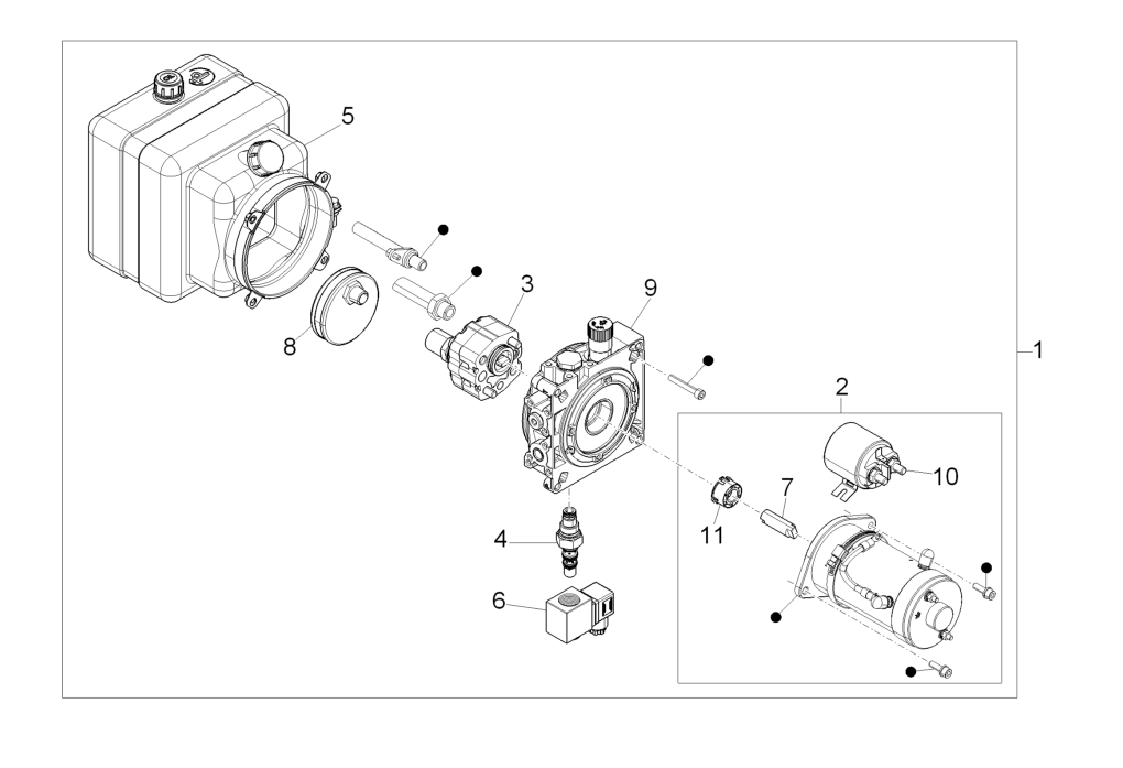 Exploded view Pump (Tilting system)