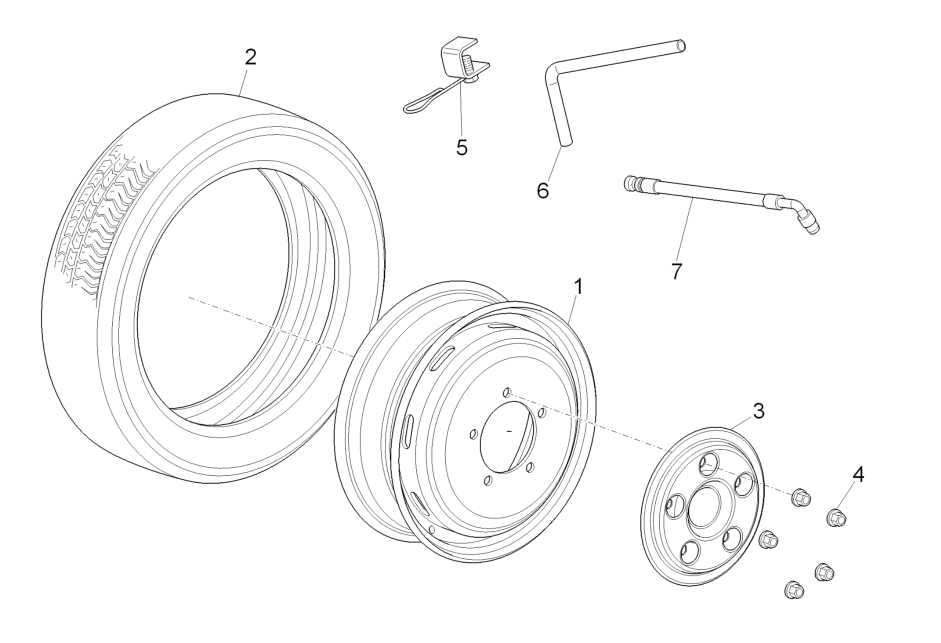 Exploded view Front wheel - Rear wheel - Brake disc