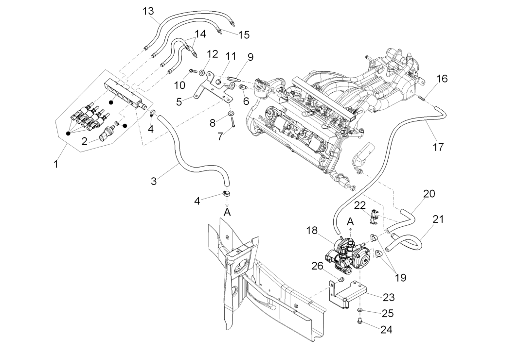 Exploded view Injection pump - Reduction unit