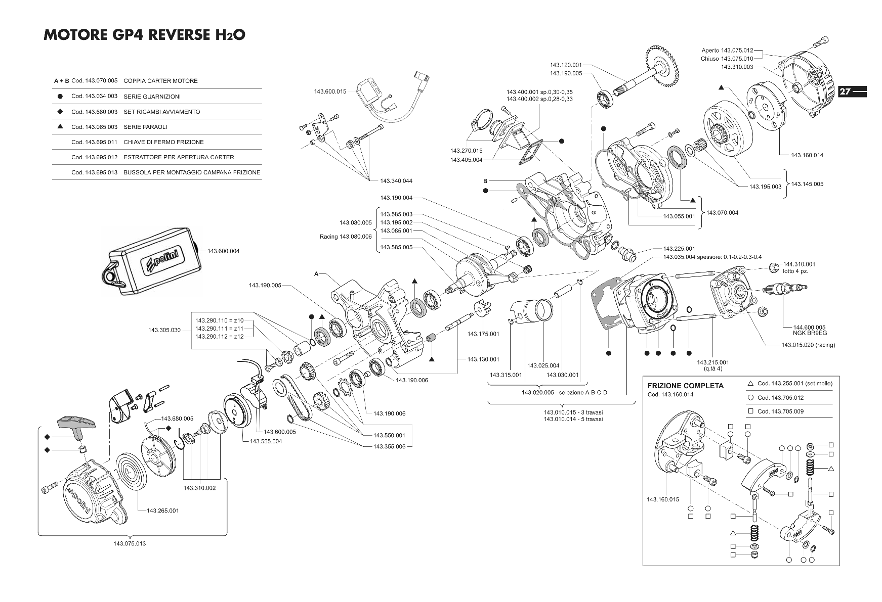 Exploded view Engine GP4 Reverse H²O