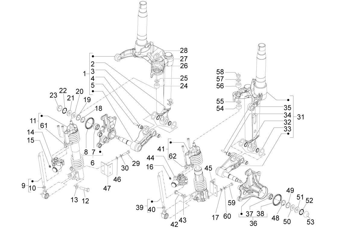 Exploded view Stuurbuis compleet