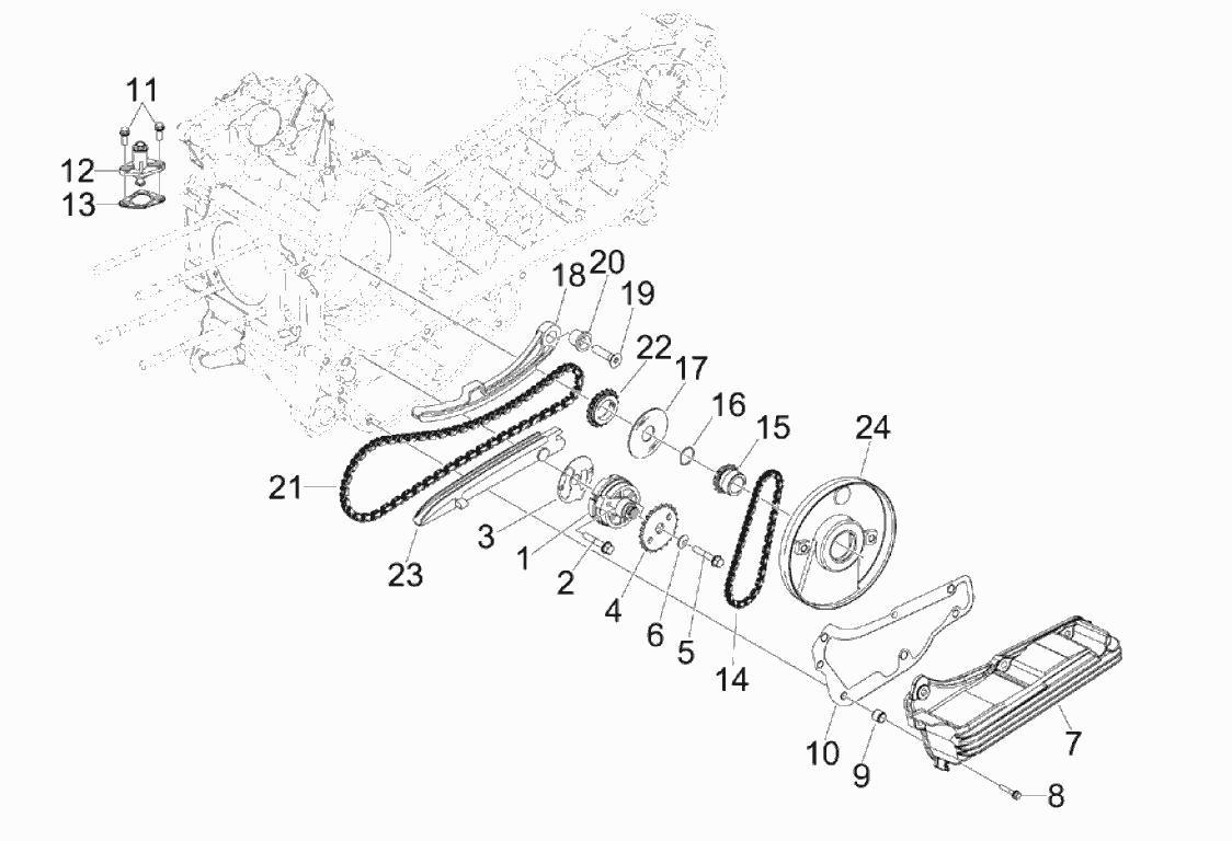 Exploded view Oil pump