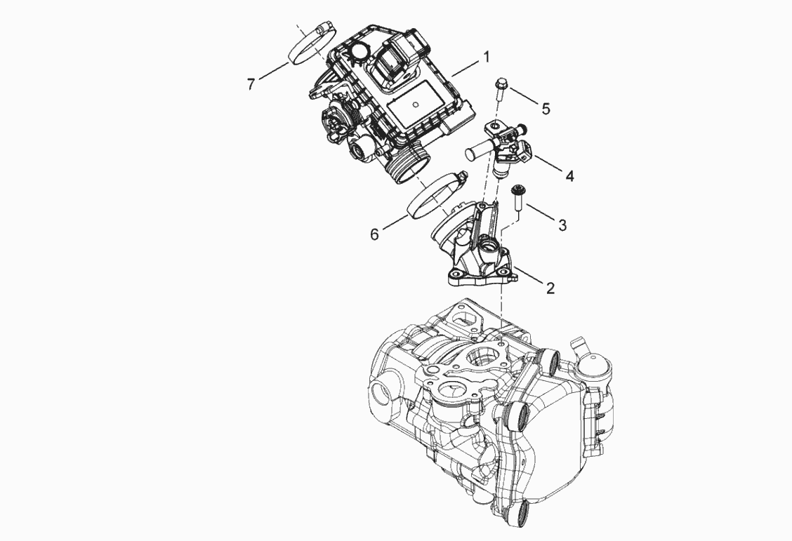 Exploded view Throttle body
