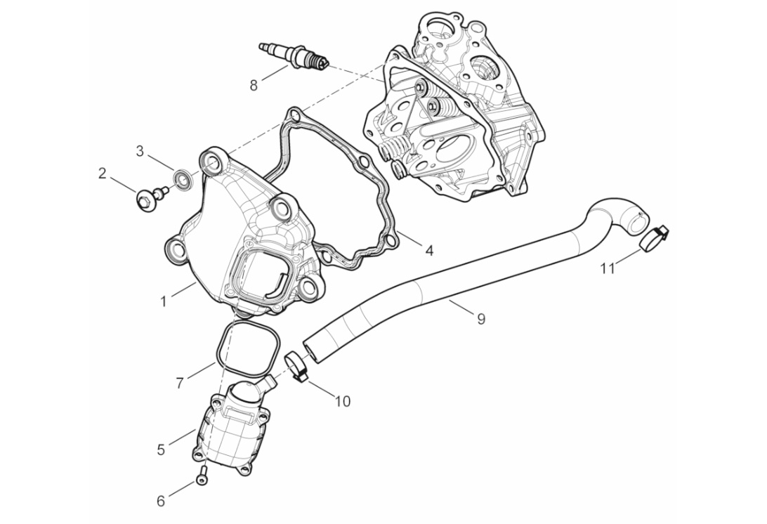 Exploded view Cylinder head cover