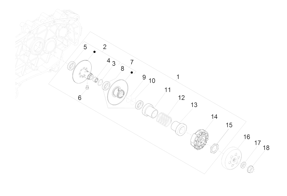 Exploded view Driven pulley
