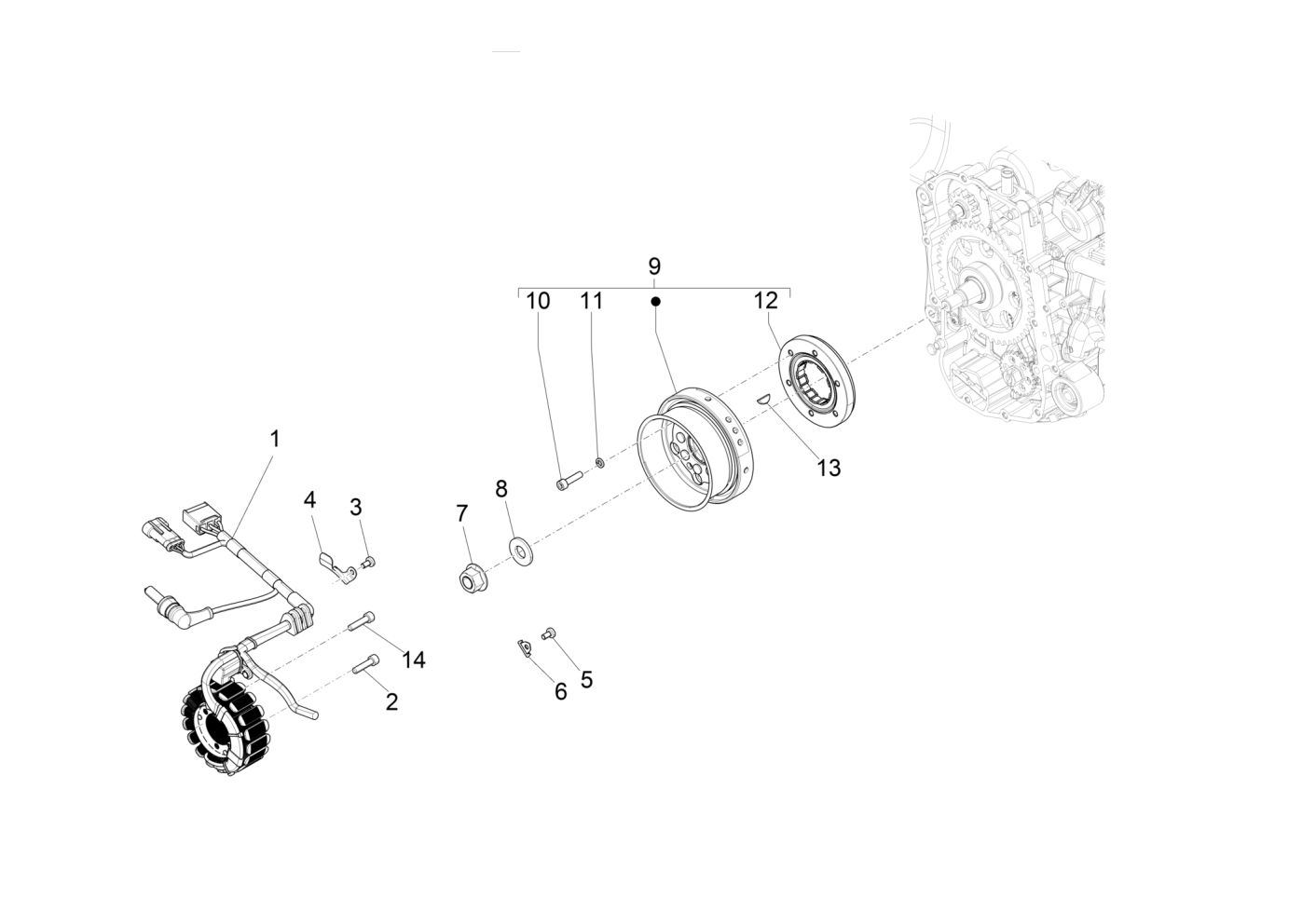 Exploded view Flywheel