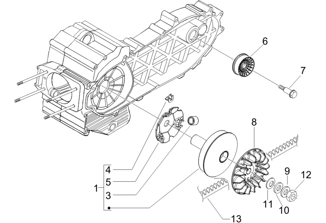 Exploded view Variator
