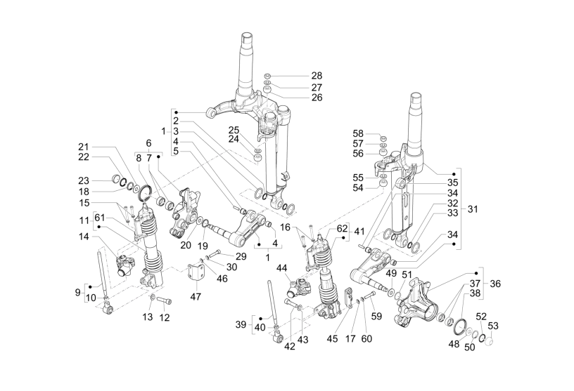 Exploded view Parti forcella (mingxing)