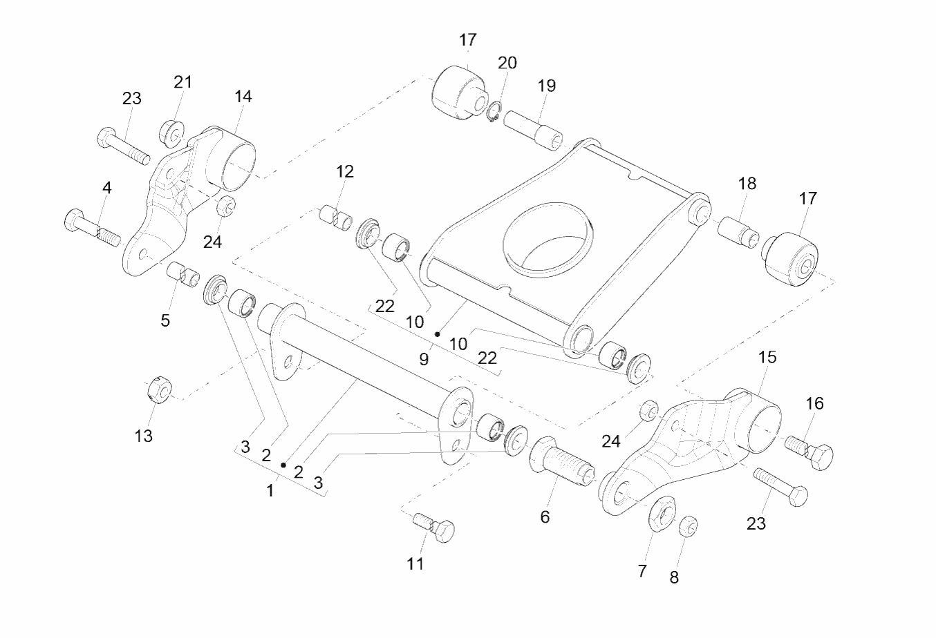Exploded view Schwingarm 