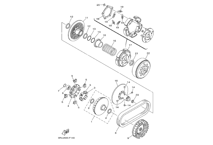 Exploded view Frizione