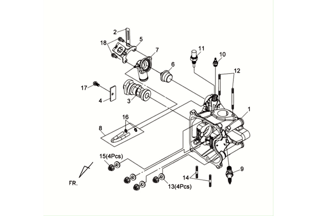 Exploded view Zuiger - cilinder - distributieketting