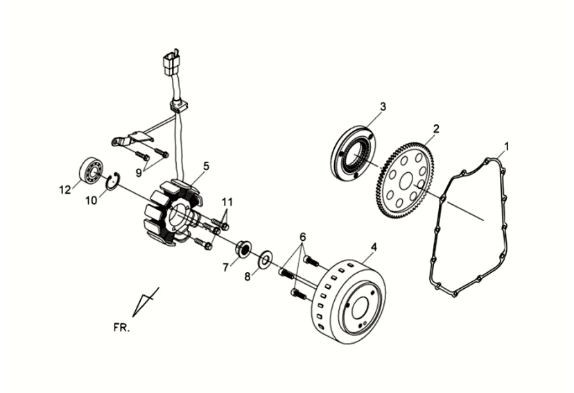 Exploded view Ontsteking
