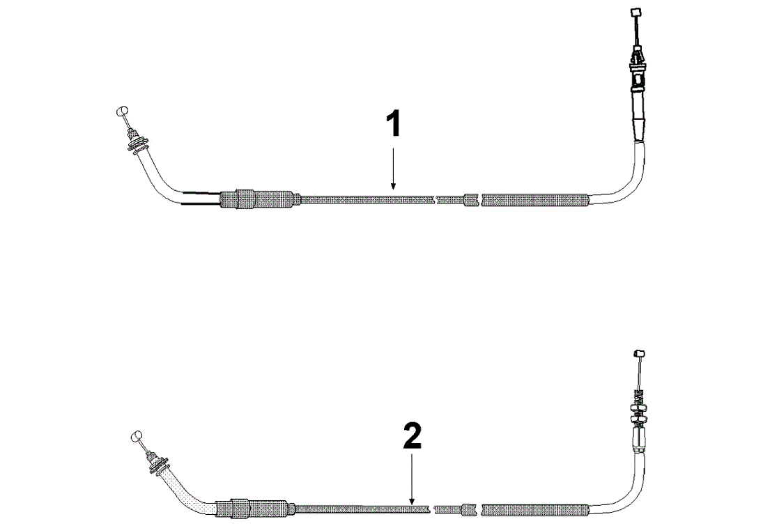 Exploded view Gas cable open - close