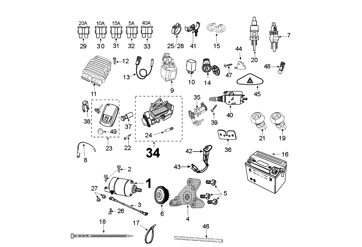 Exploded view Electrical parts