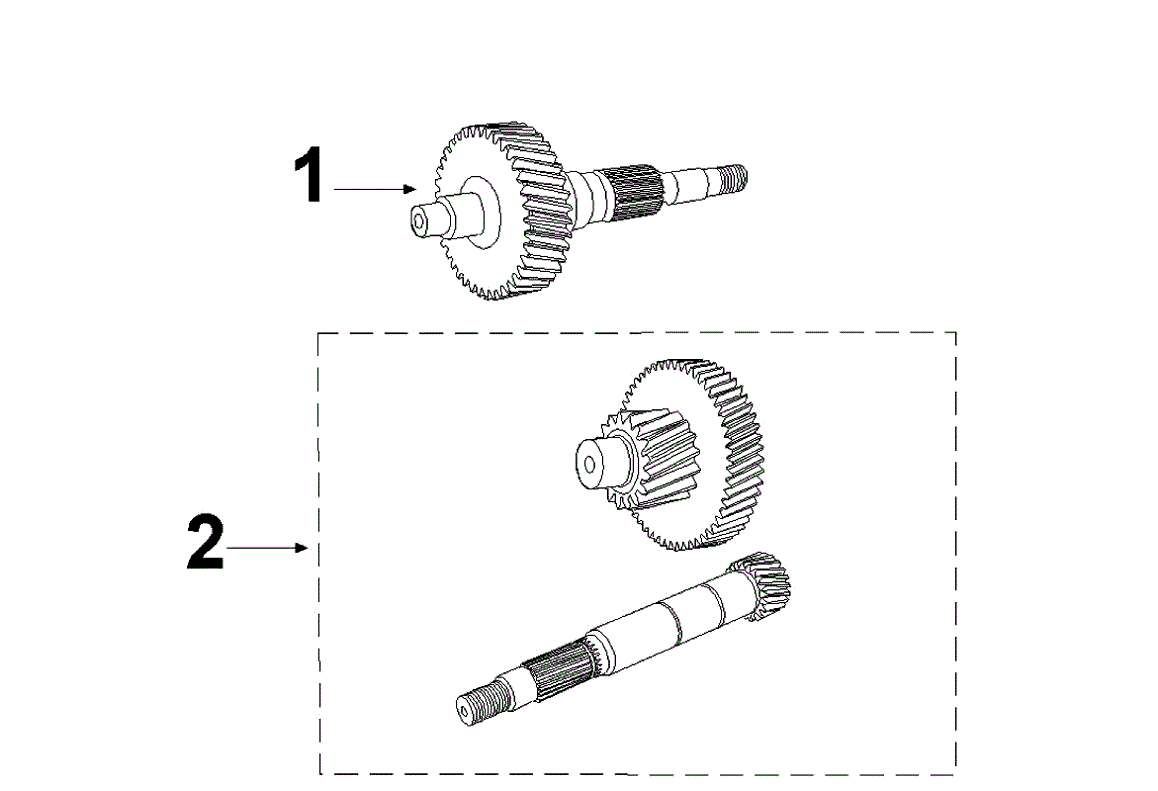 Exploded view Transmission shaft