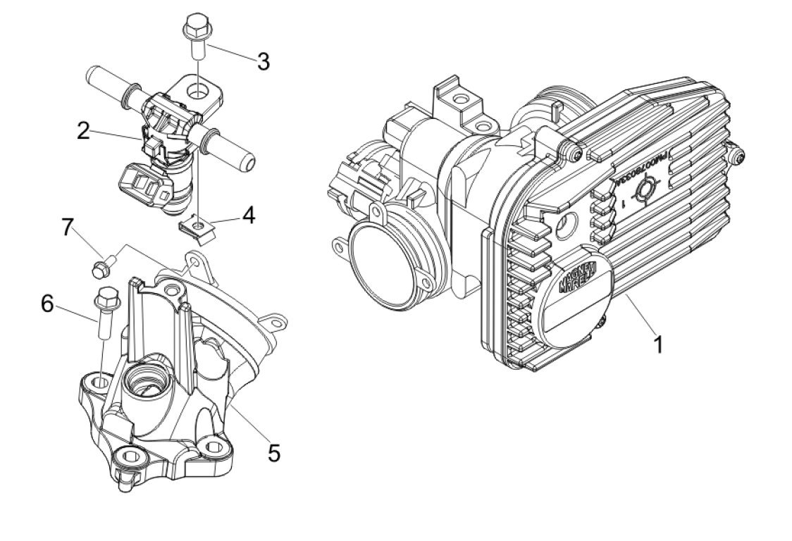 Exploded view Throttle body