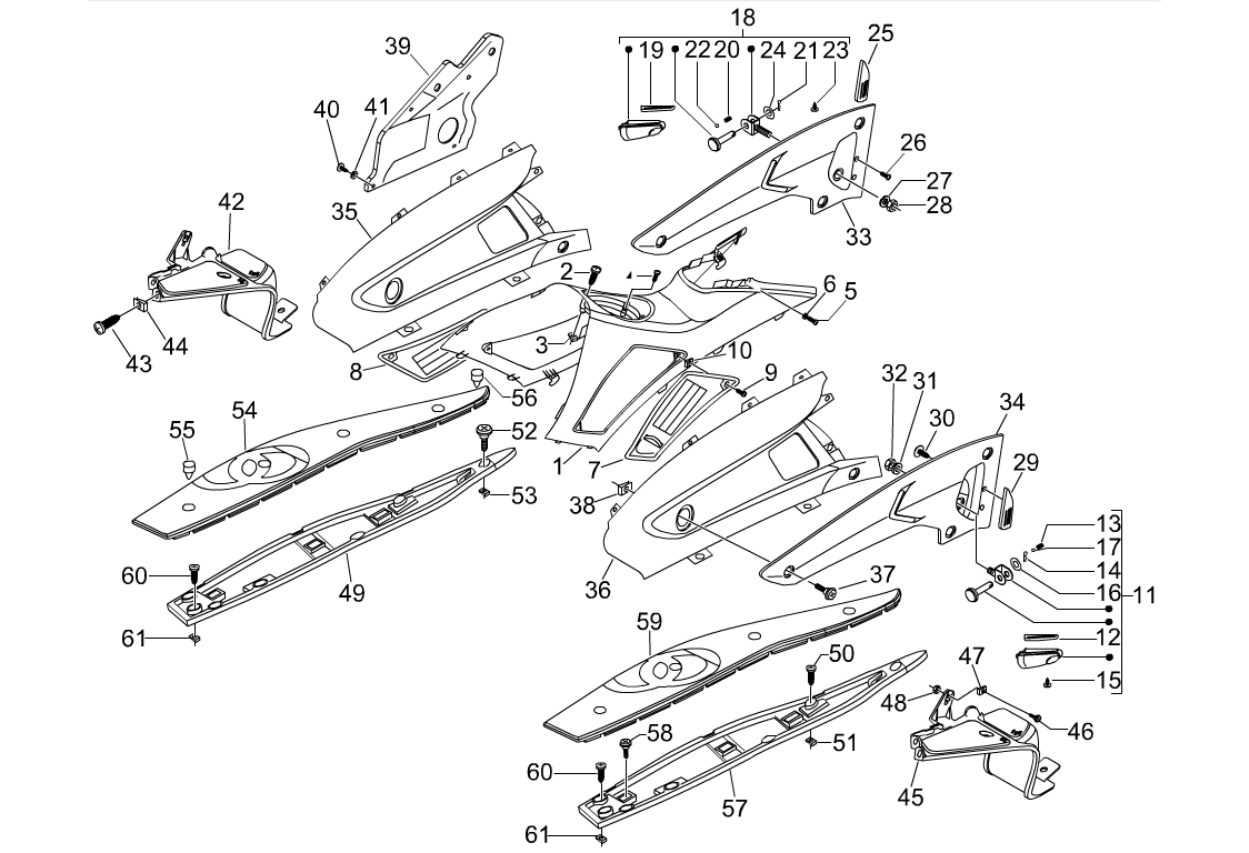 Exploded view Marchepied