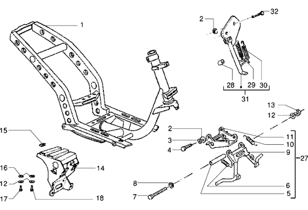 Exploded view Chassis - Middenstandaard