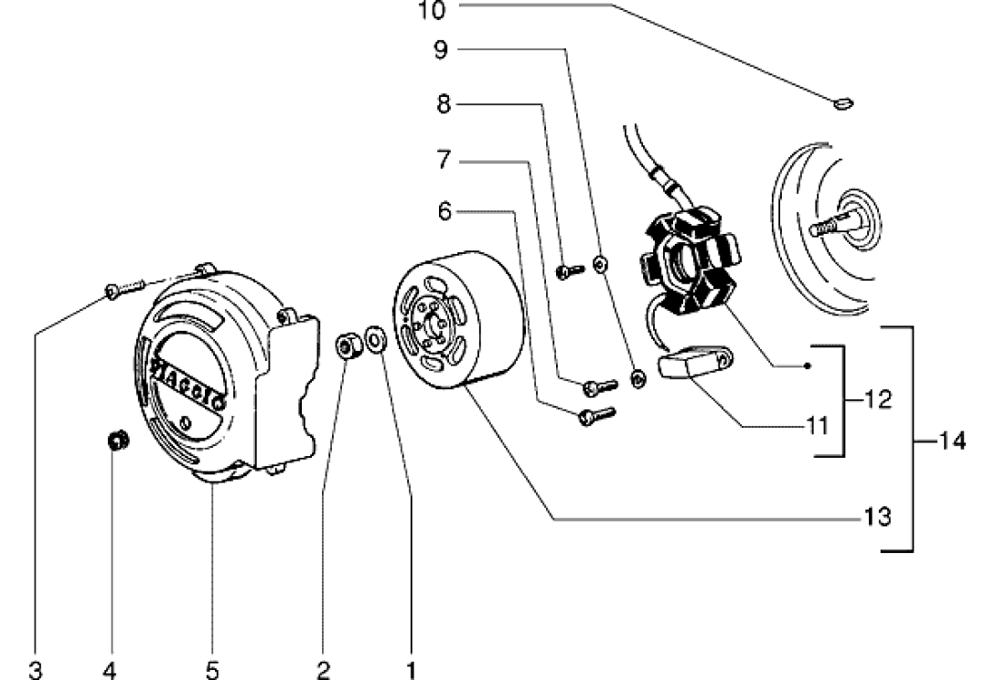 Exploded view Vliegwiel