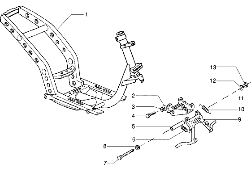 Exploded view Chassis - Middenstandaard