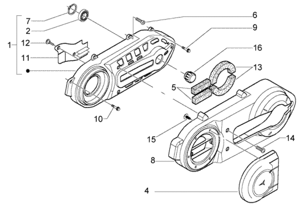 Exploded view Gasklepdeksel
